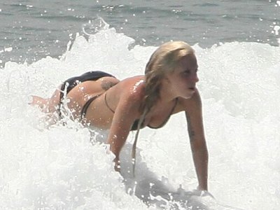 Lady Gaga hot bikini pics while surfing