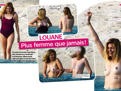 Louane Emera topless and sexy