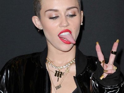 Miley Cyrus Tongue Action