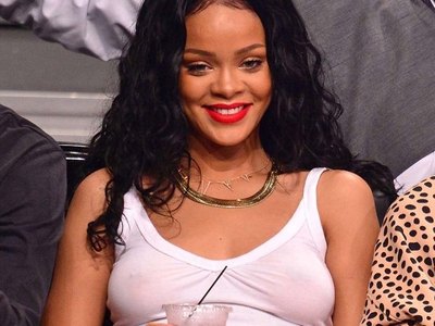 Rihanna Nipples In Sheer Tank Top