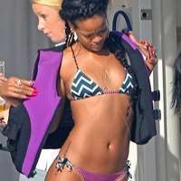 Rihanna chills out in a pool